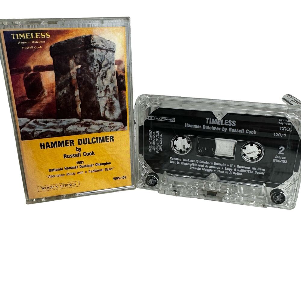 Hammer Dulcimer Timeless by Russell Cook Wood N' Strings Cassette Tape Vintage